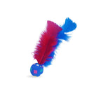 Bolinha para Gato Brinquedo Ping Pula Com Penas Coloridas